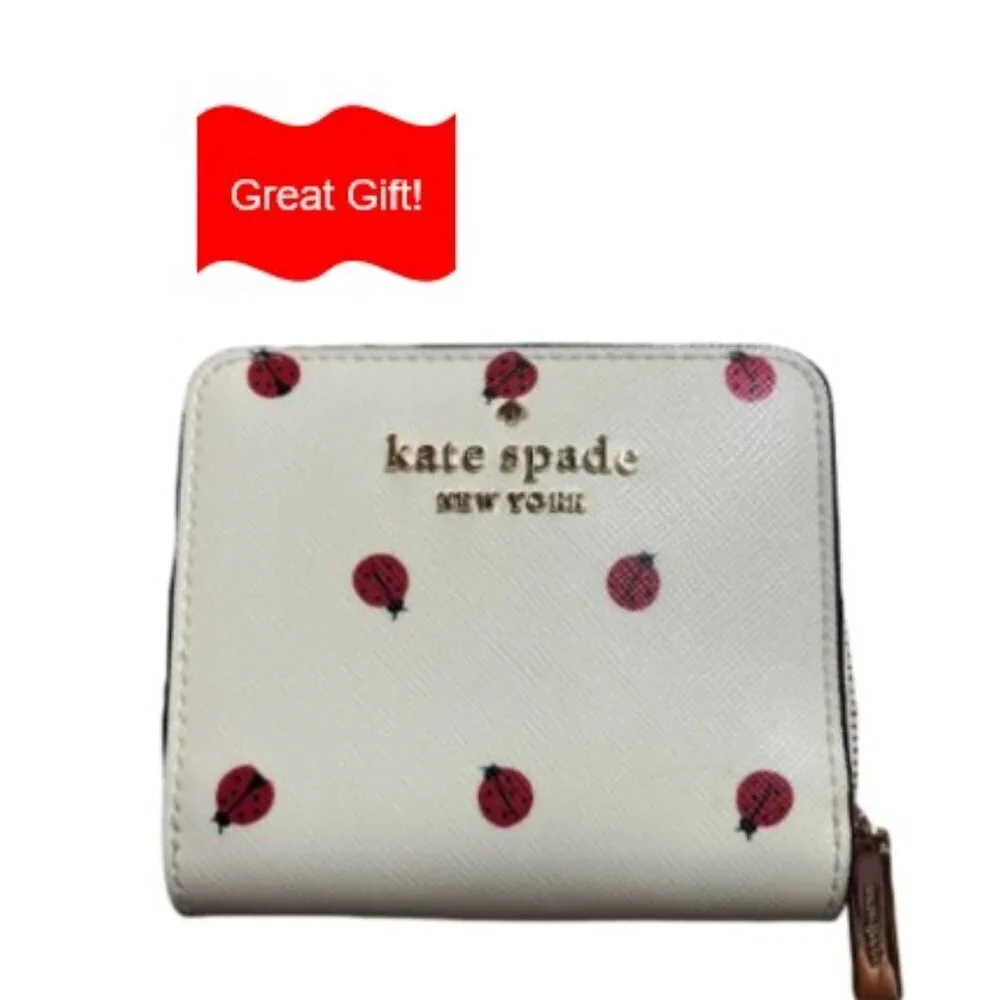 Kate Spade New York Staci Small Ladybug Zip Around Wallet EUC Good